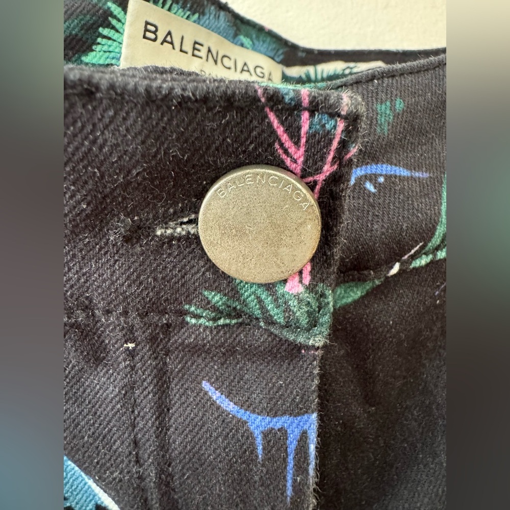 Balenciaga Black Forest Pattern skinny jeans pants size 38 - Picture 6 of 16